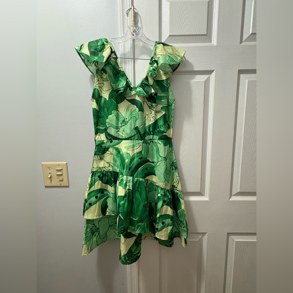 HT360 Collective Green V-neck mini dress XS